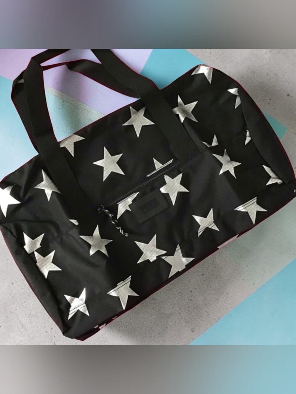 PINK Victoria's Secret Metallic Stars Large Duffle Bag